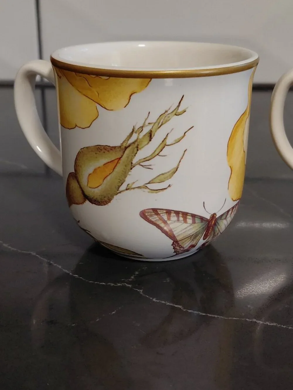Two Williams Sonoma “Jardin Des Fleurs” Coffee Cups